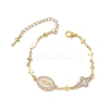 Brass Sideways Link Chains Bracelets BJEW-JB13257-2