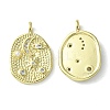 Rack Plating Brass Micro Pave Cubic Zirconia Pendants KK-K332-07G-2