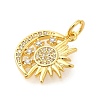 Rack Plating Brass Micro Pave Cubic Zirconia Pendants KK-S396-68G-2