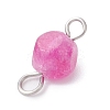 Natural Colorful Tourmaline Dice Connector Charms PALLOY-JF04323-01-5