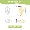 40Pcs 2 Colors 304 Stainless Steel Pendants STAS-DC0017-08-2