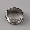 201 Stainless Steel Grooved Finger Ring Settings STAS-WH0027-26B-P-2