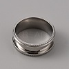 201 Stainless Steel Grooved Finger Ring Settings STAS-WH0027-26B-P-2