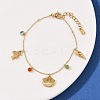 304 Stainless Steel Charms Bracelets for Women BJEW-C114-09G-3