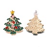 Christmas Alloy Rhinestone Stud Earrings for Women EJEW-U024-01G-01-2