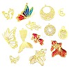 Brass Open Back Bezel Pendants LS-KK-E771-A02-G-2