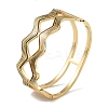 304 Stainless Steel Hollow Wavy Hinged Bangles for Women BJEW-U002-14G-1