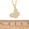Brass Micro Pave Clear Cubic Zirconia Pendants Necklaces NJEW-M088-03G-02-3