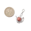 Teapot Alloy Wood Pendant Decorations HJEW-JM03394-3