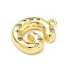 Brass Micro Pave Clear Cubic Zirconia Pendants KK-I476-02G-G-2