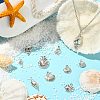 100Pcs 10 Styles Tibetan Style Alloy Whelk/Conch Shell Pendants TIBEP-CJ0001-61-6