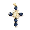 Rack Plating Brass Micro Pave Cubic Zirconia Pendants ZIRC-I059-15G-04-1