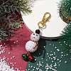 Christmas Snowman Resin Rhinestone & Glass Seed Beads Pendant Decorations HJEW-MZ00076-2