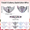 40pcs 5 Colors Transparent Acrylic Heart Wing Beads AJEW-SP0001-10-2