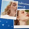 2 Pairs 2 Colors Hollow Heart Rhodium Plated 925 Sterling Silver Stud Earrings EJEW-BBC0001-32-5