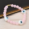 Brass & Plastic & Lampwork Beaded Stretch Bracelets for Women BJEW-F515-03G-01-3