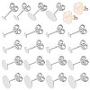 925 Sterling Silver Flat Pad Stud Earring Findings STER-PH0002-77-1