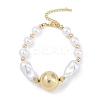 Rack Plating Brass Beaded Bracelets BJEW-P341-07B-G-1