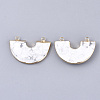 Electroplate Natural Howlite Semi Circle Pendants G-S344-42I-2