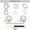 2 Sets 2 Colors  Zinc Alloy Crystal Rhinestone Spring Gate Rings ALRI-BC0001-02-2