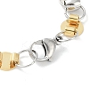 201 Stainless Steel Flat Round Link Chain Bracelets for Women Men BJEW-I316-08A-3
