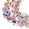 Electroplate Transparent Glass Beads Strands X-EGLA-B012-AB08-3