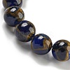 Round Synthetic Gold Clinquant Stone Stretch Bracekets G-P549-02B-02-3