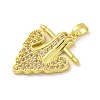 Brass Pendants with Cubic Zirconia KK-D536-07G-2