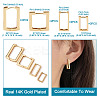 8Pcs 4 Size Brass Rectangle Hoop Earrings for Women EJEW-TA0001-12-3