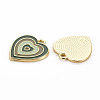 Rack Plating Light Gold Alloy Enamel Pendants LS-ENAM-Q444-014D-RS-2