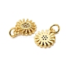 Brass Cubic Zirconia Charms ZIRC-C022-21G-2