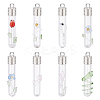 7 sets 7 style Clear Glass Long Bottle Pendants GLAA-PH0001-88-1