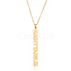 304 Stainless Steel Word Constellation Pendant Necklaces FS-WGAAB2A-11-2