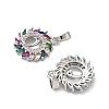 Brass Micro Pave Cubic Zirconia Pendants KK-P334-31P-2