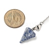 Cone Natural Red Agate & Blue Spot Jasper & Rose Quartz & Green Aventurine Pointed Dowsing Pendulums HJEW-JM04048-5