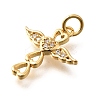 Brass Micro Pave Cubic Zirconia Pendants KK-B128-11G-03-2