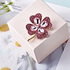 Cubic Zirconia Clover Brooch Pin JBR105C-5