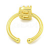 Rack Plating Brass Open Cuff Rings for Women RJEW-F162-01G-B-3