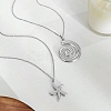 2Pcs 2 Styles 304 Stainless Steel Starfish Spiral Shell Shape Pendant Necklaces for Women NJEW-F358-01P-1