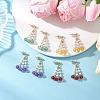 304 Stainless Steel Mixed Stone Dangle Stud Earrings EJEW-TA00740-1