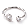Brass Micro Pave Clear Cubic Zirconia Cuff Rings RJEW-Z005-G-P-1