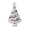 Rack Plating Brass Pave Cubic Zirconia Pendants KK-R150-07P-1
