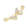 Brass Clear Cubic Zirconia Connector Charms LS-KK-Z094-06G-02-2