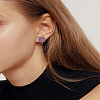 2Pcs 304 Stainless Steel Vortex Cuff Earrings EJEW-LP0009-20RC-3