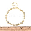 Brass Micro Pave Clear Cubic Zirconia Link Chain Bracelets for Women BJEW-K274-13G-5
