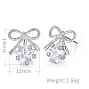Eco-Friendly Brass Micro Pave Cubic Zirconia Stud Earring EJEW-EE0004-32P-2