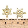 Brass Pave Clear Cubic Zirconia Helm Connector Charms KK-C114-11G-3