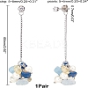 1 Pairs Natural Mixed Gemstone Chips & Pearl & Cubic Zirconia Cluster Dangle Stud Earrings EJEW-UN0002-26-5
