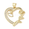 Brass Micro Pave Clear Cubic Zirconia Pendants KK-I712-57G-A-1