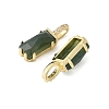 Brass Micro Pave Cubic Zirconia and Natural Moss Agate Pendants KK-F892-45G-02-2